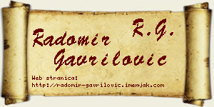 Radomir Gavrilović vizit kartica